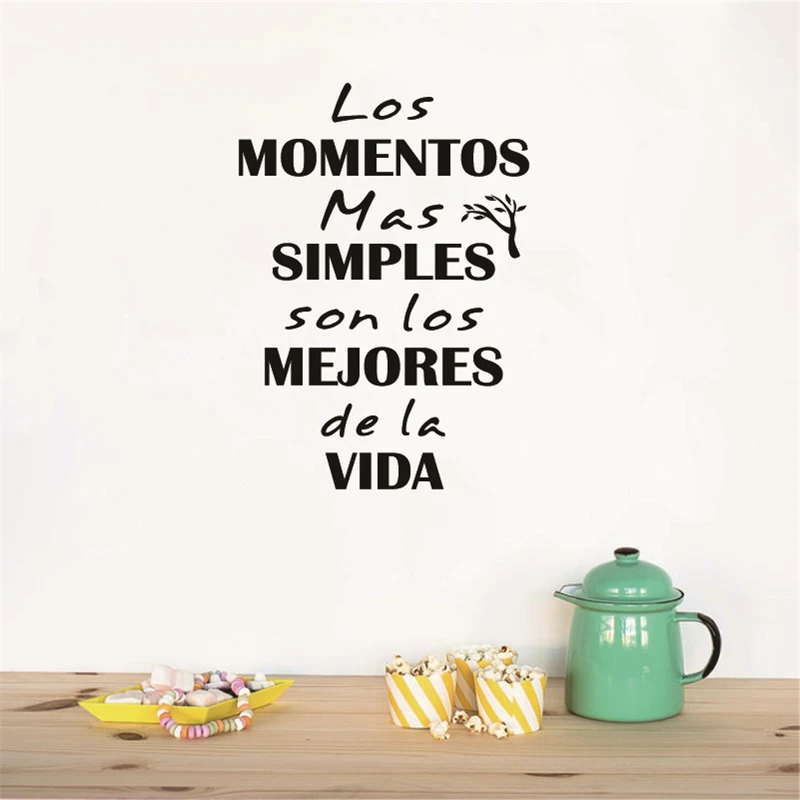 Spanish Life Quote Wall Decals Los Momentos Mas Simples Vinyl Wall
