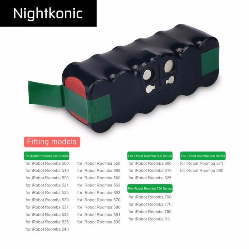 Nightkonic 14,4 V ni-mh 4900mAh аккумуляторная батарея для iRobot Roomba 500 600 700 800 серии пылесос Y