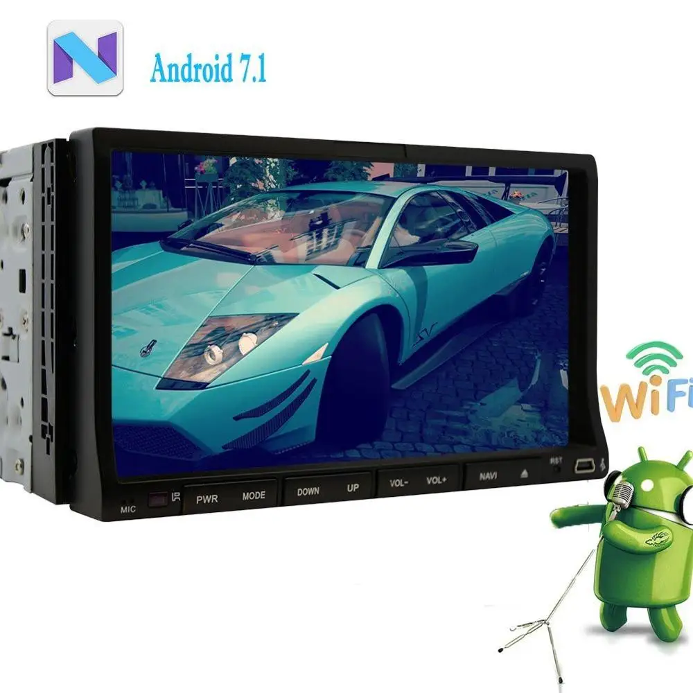 

Double Din Android 7.1 DVD Player in Dash Car Stereo Radio GPS Navigation Head Unit Autoradio Bluetooth 1080P Video FM/AM Radio