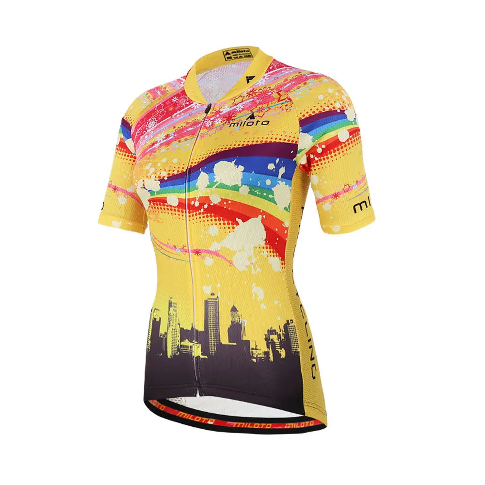 Reflective Cycling Jerseys Women Short Sleeve Bike Shirts Cycle Jersey