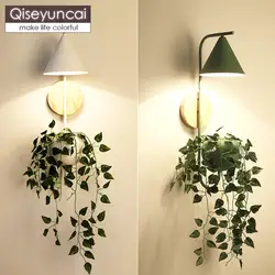 Qiseyuncai Nordic креативные цветы Гостиная ТВ настенный светильник простой современный завод спальня исследование освещение Бесплатная доставка