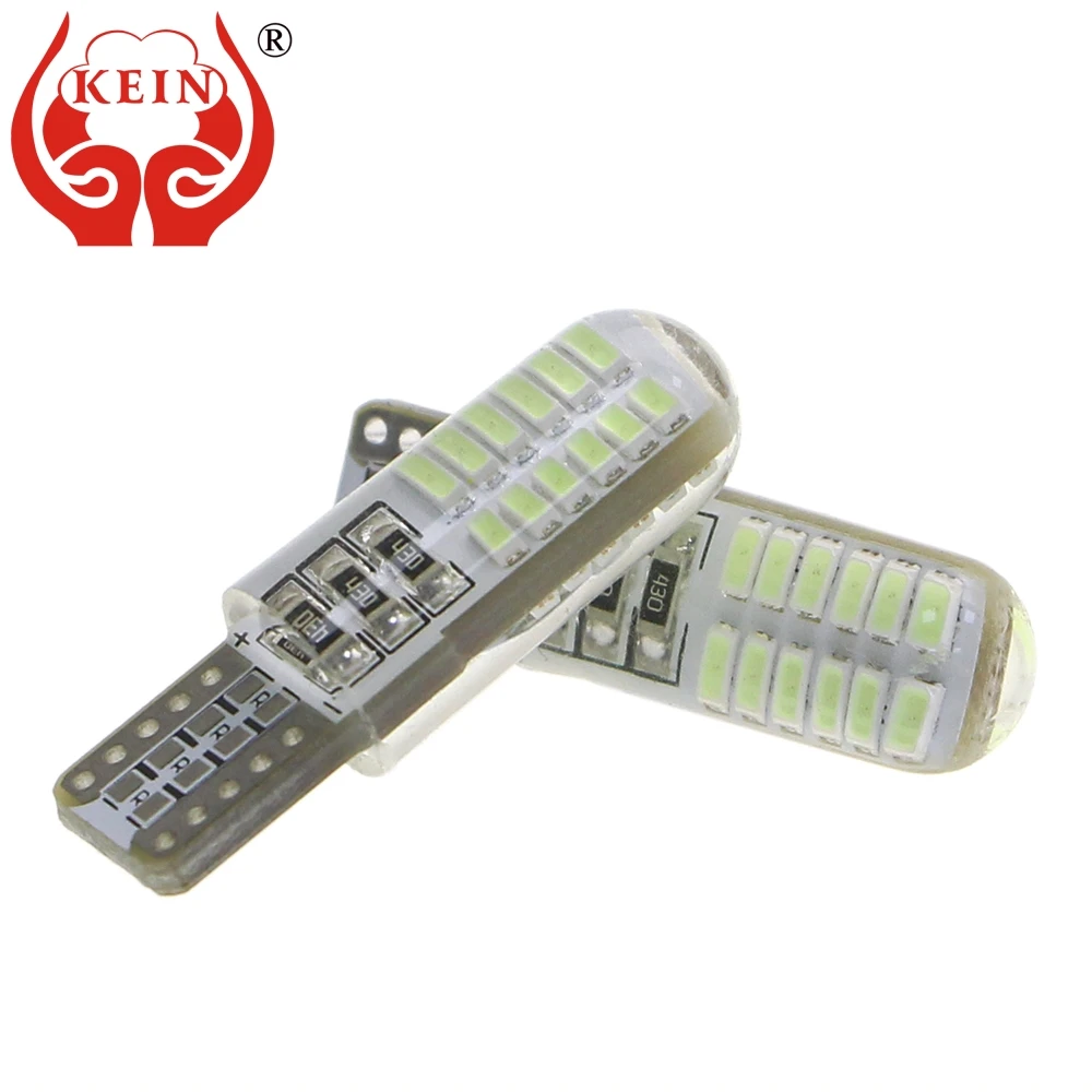 

KEIN 6PCS t10 w5w led bulb 3014 24smd silica 12V auto reading interior side wedge readin signal lights lamp car styling 194 168