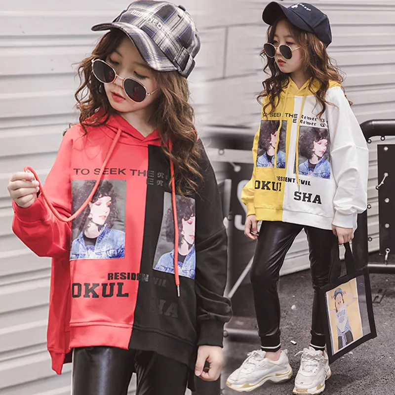 Clothes Set For Girls 2018 Fall Teenagers Baby Girls Boutique Outfits Print Long Sleeve Hooded Sweatshirt + Leather Pant 8 10 12 Clothes Set For Girls 2018 Fall Teenagers Baby Girls Boutique Outfits Print Long Sleeve Hooded Sweatshirt + Leather Pant 8 10 12