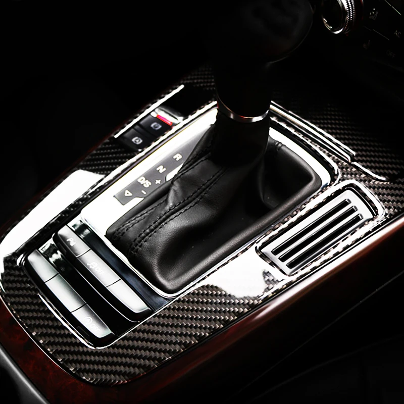 Наклейки из углеродного волокна для Audi Q5 A4 B8 крышка Центральная панель переключения передачи Панель для внутренней отделки аксессуары