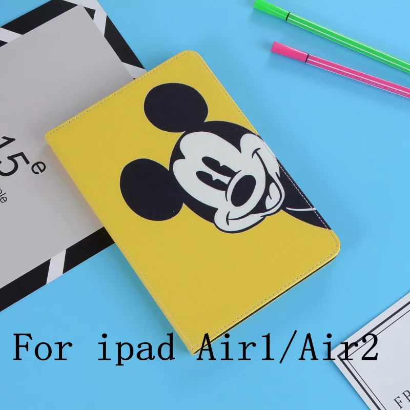 Чехол для iPad Pro 9,7 из для iPad Pro 10,5 кожи, мягкий чехол для Air 1 2 с изображением милой собаки Микки Стива дораэмона миньонов - Цвет: Серый