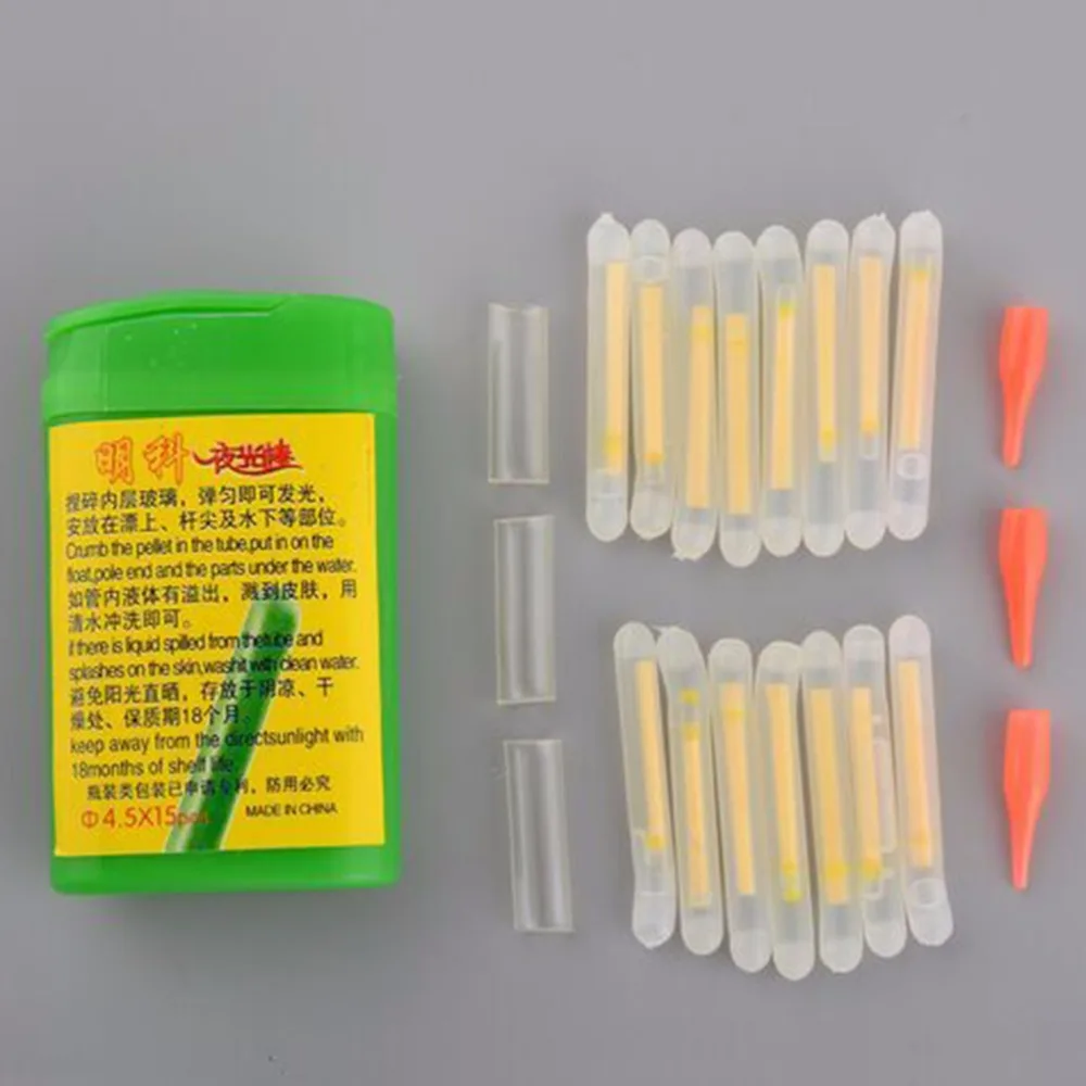 

15/20pcs Hot Sale Useful Fishing Fluorescent Lightstick Light Night Float Rod Lights Dark Glow Stick Size S/L