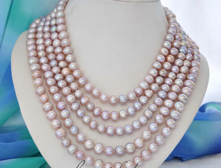 

fastz5009 100inch 10mm lavender round freshwater pearl necklace AAA