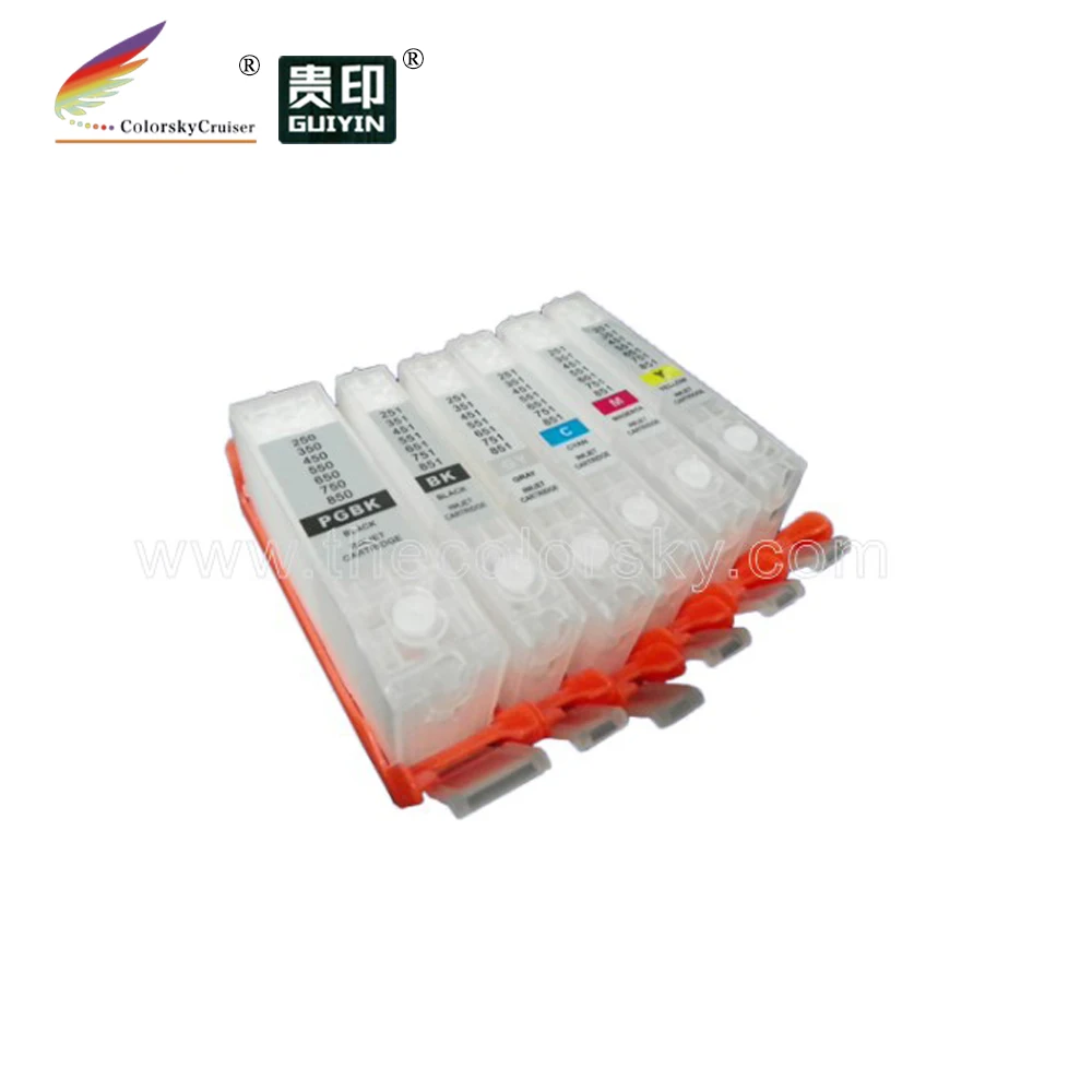 

(RCC250-6) refillable ink cartridge for Canon MG6320 MG7120 MG7520 IP8720 MG 6320 7120 7520 IP 8720 PGI-250 CLI-251 PGBKBKCMYGY