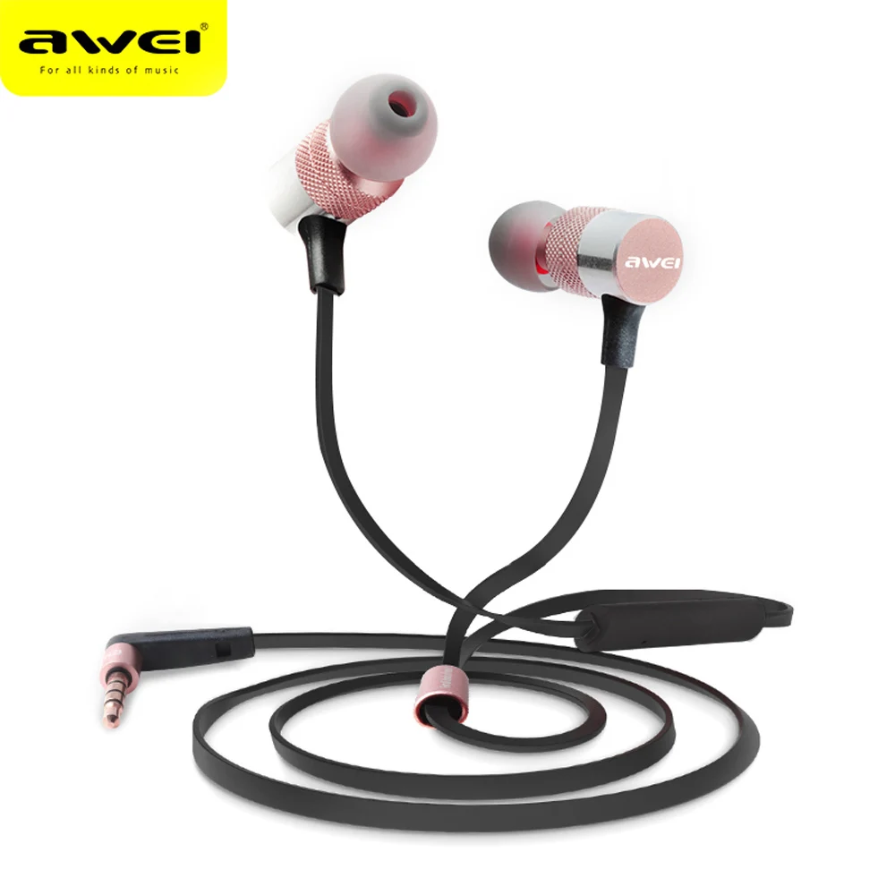AWEI ES 20TY 1.2m Earphones Wired Stereo HiFi Music 3.5MM Plug Foldable