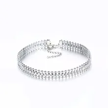 New Silver Color Crystal Artificial Diamonds Choker Necklace Gift For Women Party Weeding Jewelry NM3751 Chokers Necklaces