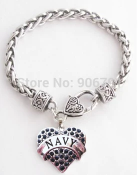 

Navy with dark blue Crystal Heart Bracelet