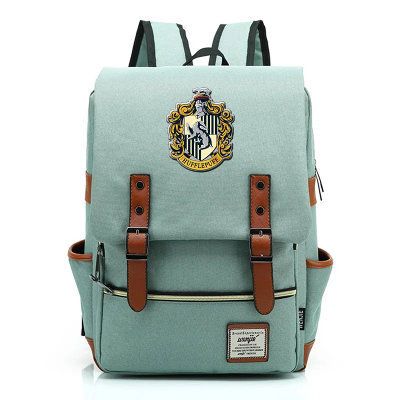 Ravenclaw Slytherin Gryffindor Hufflepuff, школьная сумка для мальчиков и девочек, Подростковый холщовый женский рюкзак, мужской рюкзак - Цвет: 06