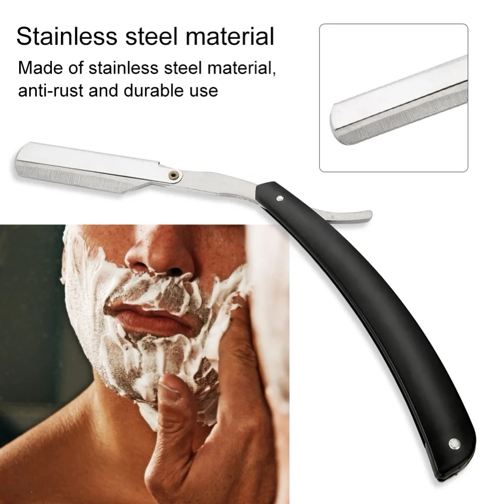 Мужская Парикмахерская бритва с прямым лезвием, складной нож для бритья из нержавеющей стали, машинка для стрижки волос, инструменты для удаления волос