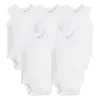 5 PCS/LOT Newborn Baby Clothing 2022 Summer Body Baby Bodysuits 100% Cotton White Kids Jumpsuits Baby Boy Girl Clothes 0-24M ► Photo 2/6