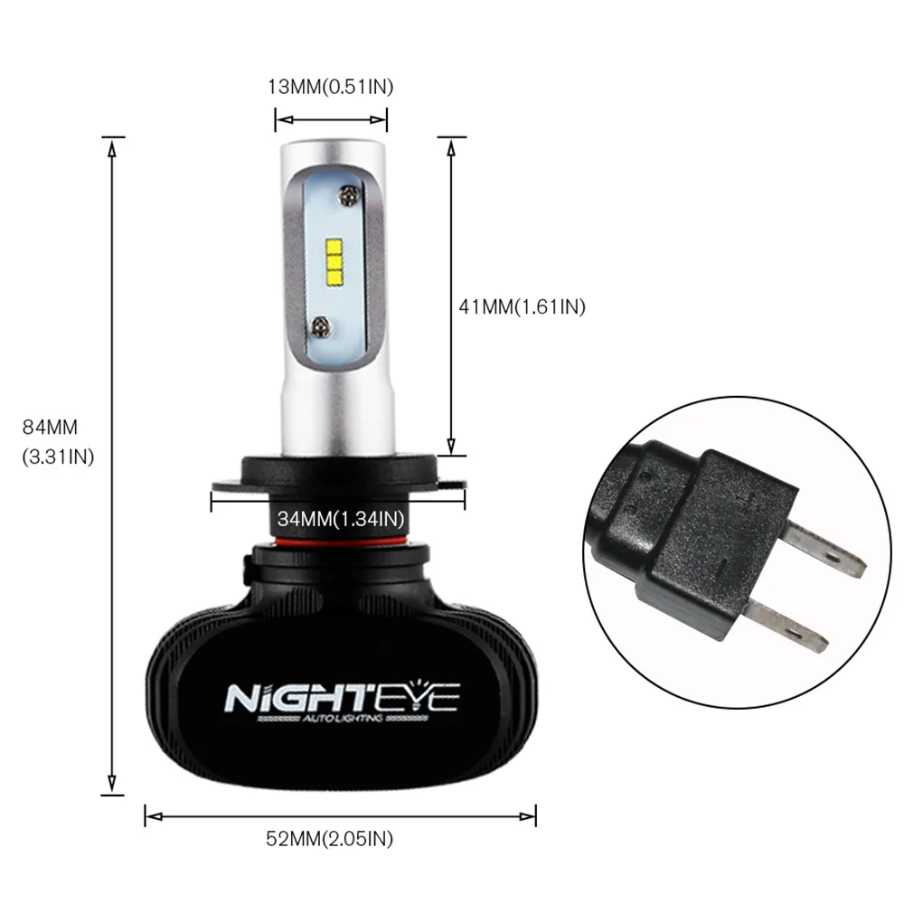 Nighteye 9000LM 50W 6500K H7 светодиодный H11 H1 светодиодный H4 Автомобильный светодиодный головной светильник s Белый Противотуманные огни 9006 туман светильник лампы