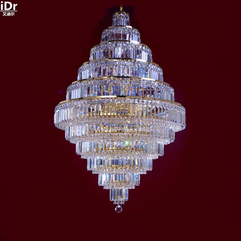 Chandeliers Gold hanging crystal lamp golden metal fancy chandelier