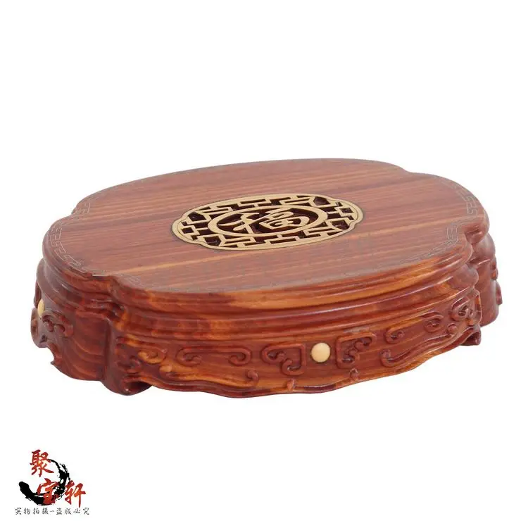 Special red wingceltis solid wood carving of Buddha carved mahogany handicraft circular base vase furnishing articles Special red wingceltis solid wood carving of Buddha carved mahogany handicraft circular base vase furnishing articles