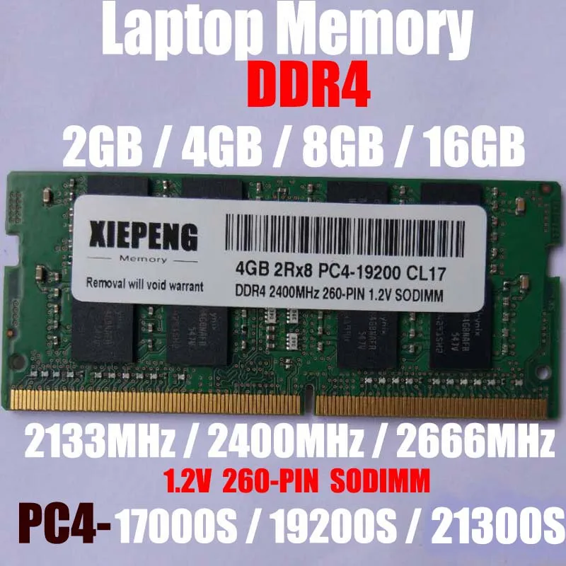 Ноутбук Оперативная память 16 Гб DDR4 2666 МГц PC4-21300 8 Гб PC4-17000 2133 МГц SO-DIMM 4 Гб PC4 19200 2400 МГц NON-ECC небуферизованный Тетрадь памяти