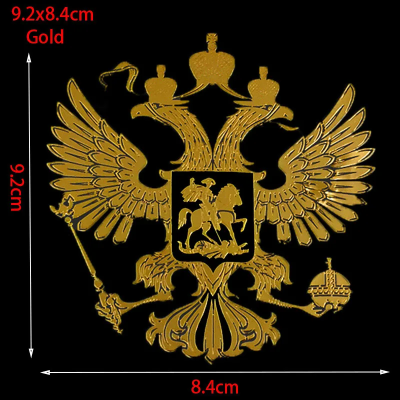 3D Aluminum Coat of arms of Russia car body metal sticker Russian Eagle Decal Decoration stickers for lada kia Renault Audi BMW