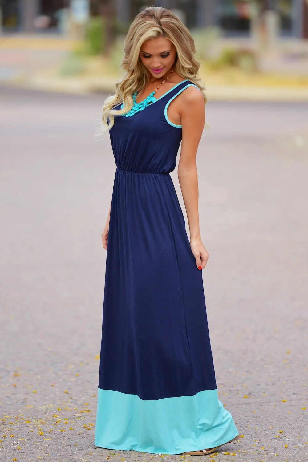 navy beach dress