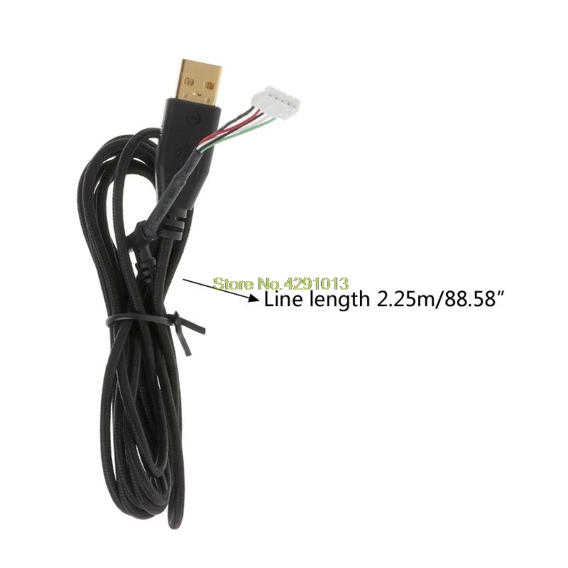 Позолоченный прочный нейлоновый плетеный кабель USB для мыши сменный провод