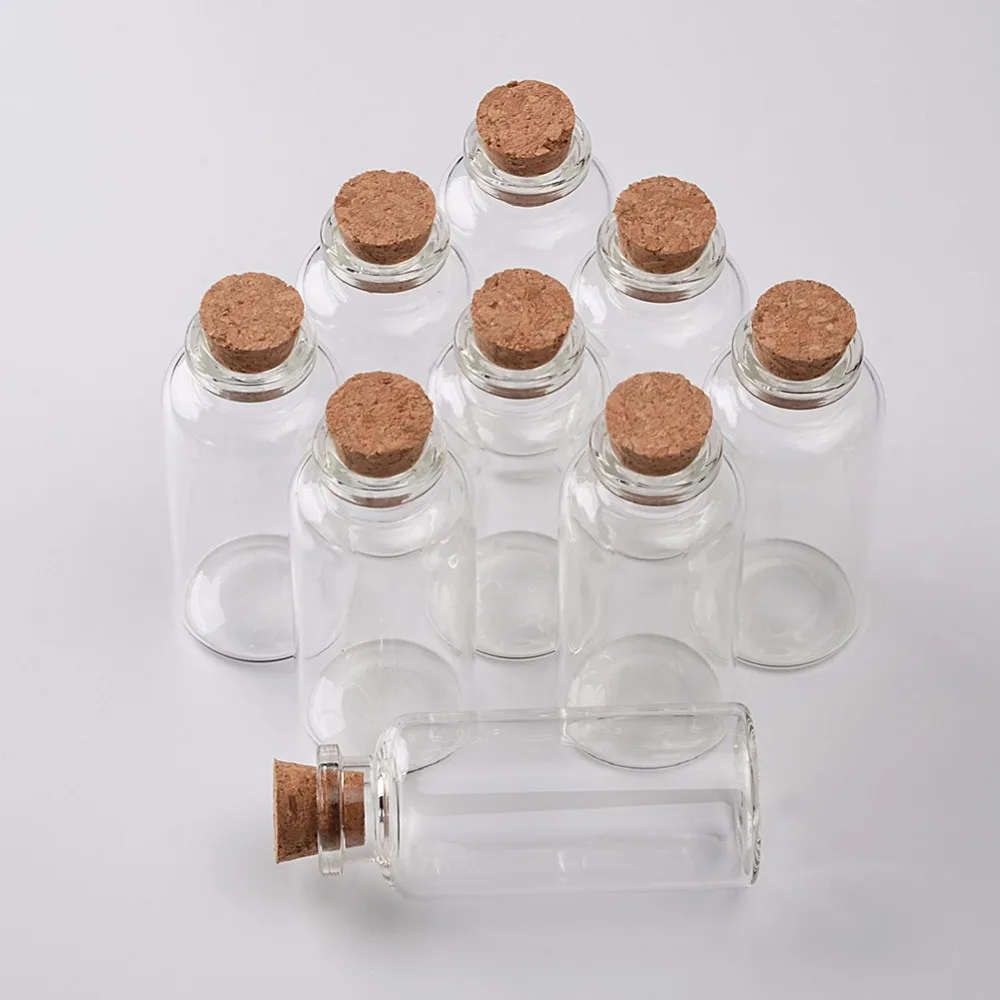 28*65*12.5mm 25ml Glass Bottles With Cork Small Transparent Mini Empty Bottle Glass Vials Jars 50pcs/lot