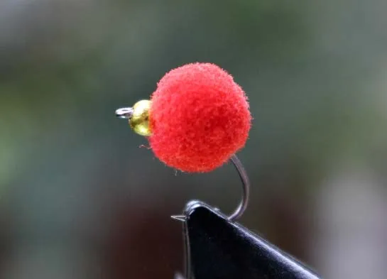 Tigofly 36 шт./лот оранжевый/белый/красный латунь Beadhead яйцо муха Glo Жук лосось форель мухи приманки коробка мух - Цвет: Красный