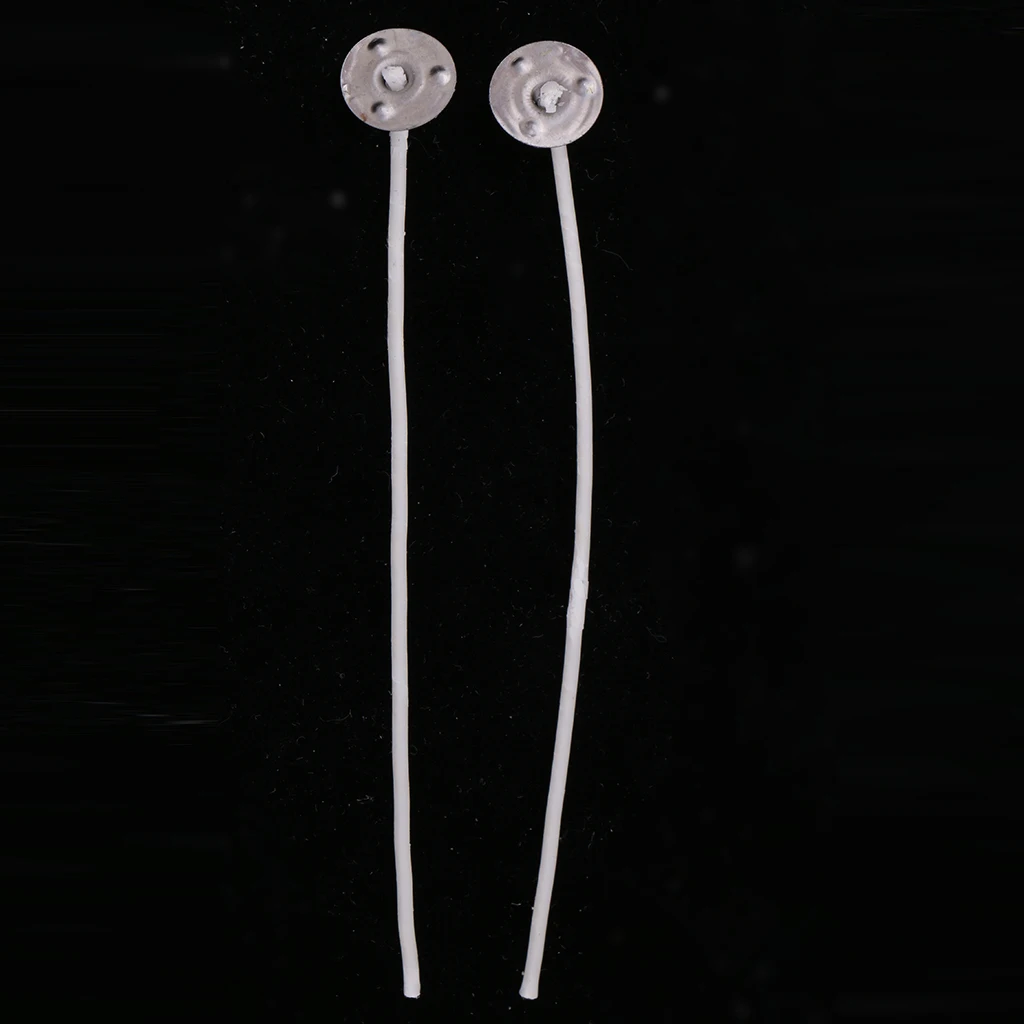 100 Pieces Pre Waxed Pre-Tabbed Cotton Candle Wicks For Candle Making Tealight Candle with Sustainer Tabs 10/12/15cm