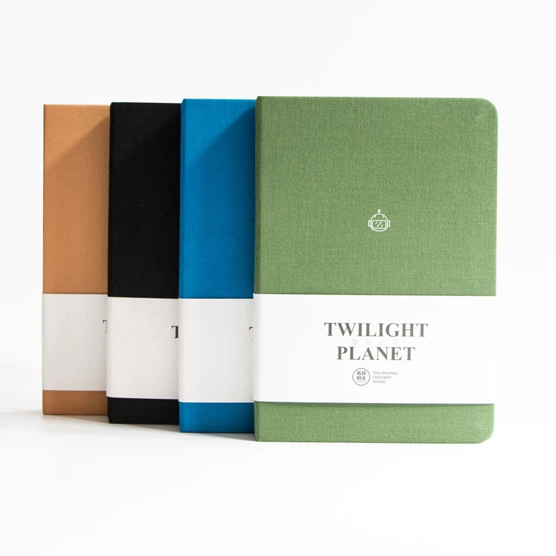 

Student business portable meeting record small notebook simple creative low light planet retro hard leather thick notebook