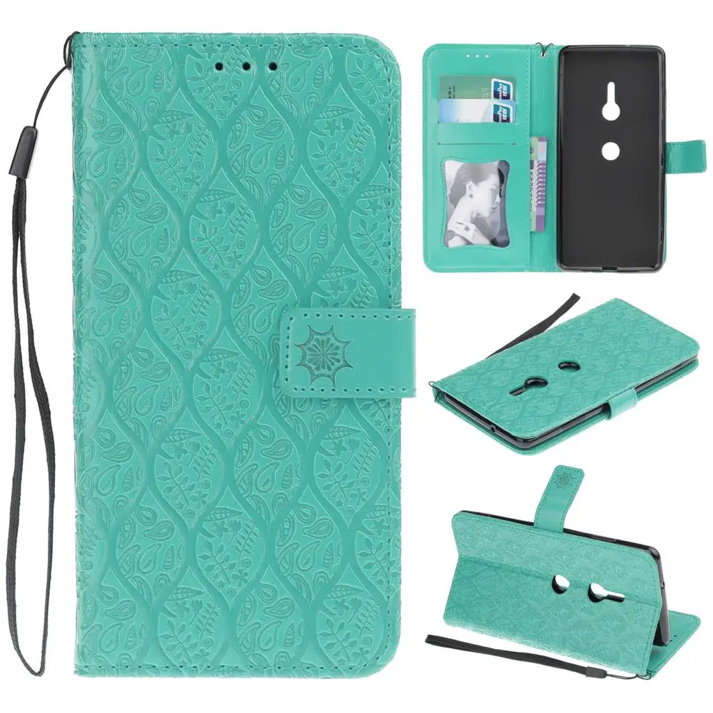 Embossed Wallet Case For Sony XZ3 Leather Flip Cover for Mobile Phone Shell | Мобильные телефоны и аксессуары