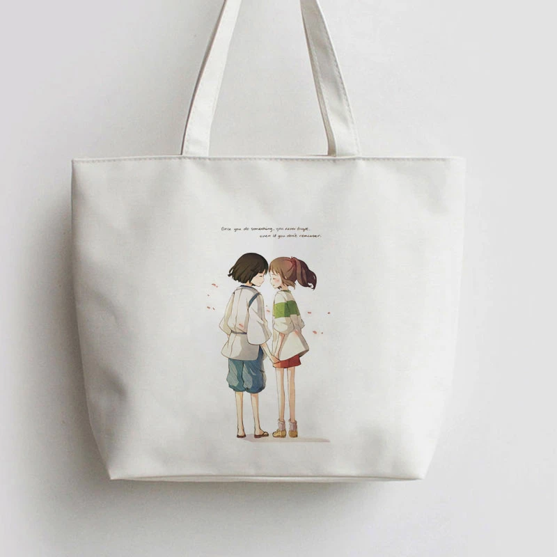 Bolso de mano de Anime japonés para hombre, bolsa de lona para Compras con dibujos animados, regalo bolsos grandes de hombro para compras| - AliExpress