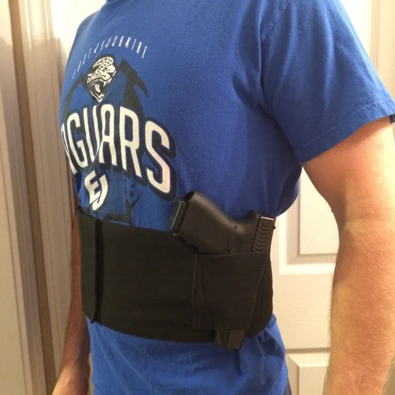 Tactical Hunting Adjustable Belly Band Waist Pistol Gun Holster With
