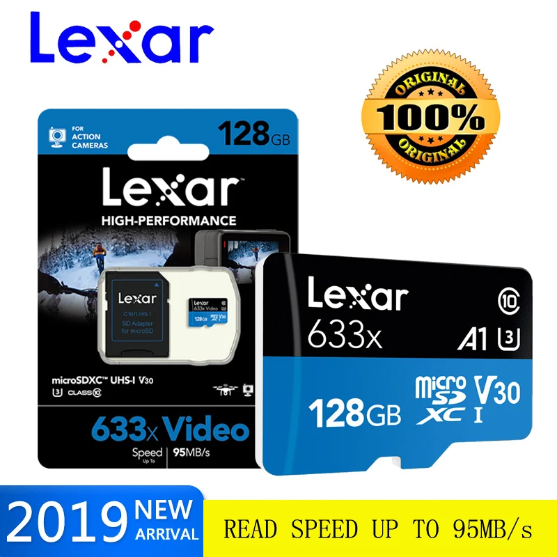 Lexar 633X слот для карт памяти Micro SD карты 512 ГБ 256 128 Гб 64 оперативной 32 встроенной class10