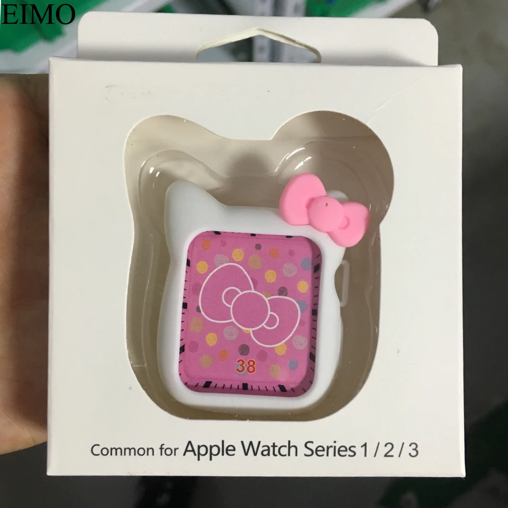 

Free Shipping Silicone Cases Cover for Apple Watch Case 42mm/38mm iwatch 3/2/1 Rubber Full Screen Protector Lovely Cartoon Shell