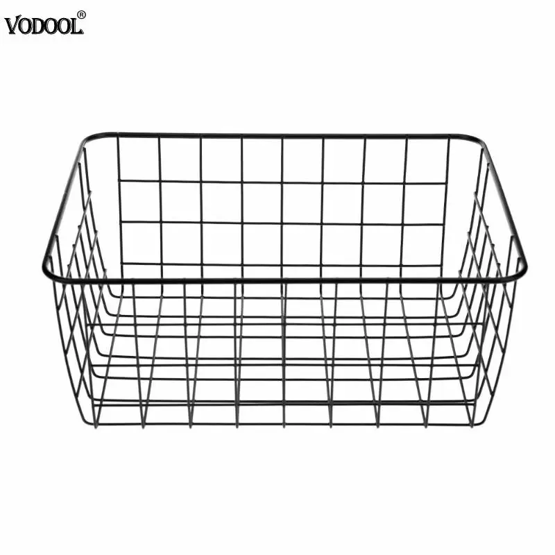 Твердый Железный Настольный держатель для канцелярских принадлежностей органайзер для хранения художественная кованая корзина для хранения металлический Органайзер держатель Контейнер для мелочей - Цвет: Черный