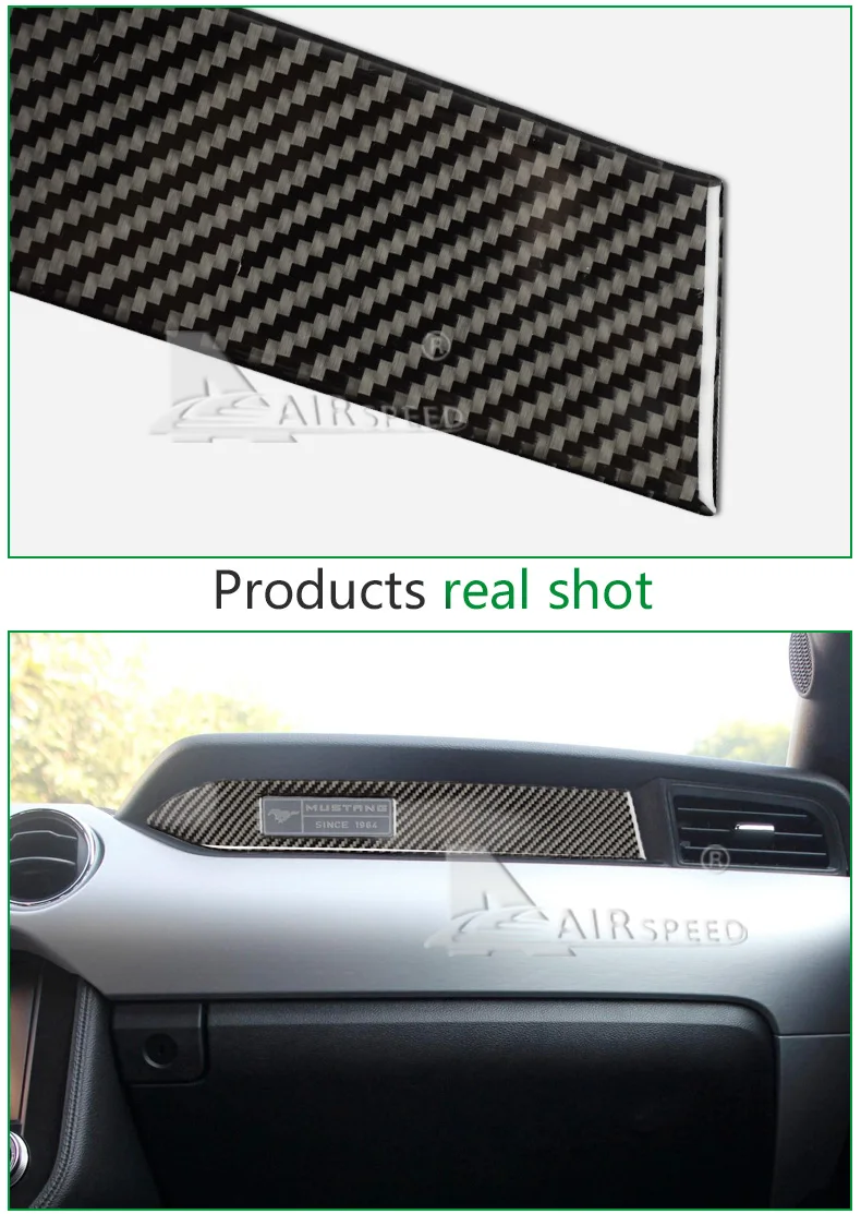 For Ford Mustang Carbon Fiber Interior Car Dashboard Decoration Strip (4)