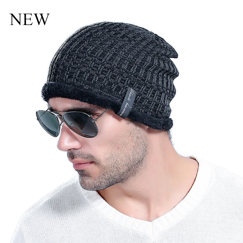 Men Hats Knit Knitting Caps Fashion Cool Keeping Warm Thickening