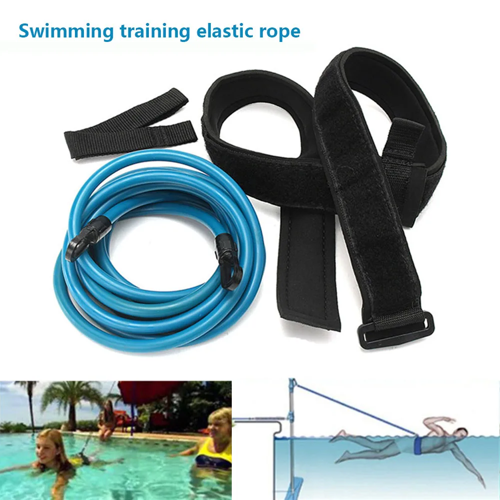 

Adult Kids 4m Swimming Bungee Exerciser Leash Cord Training Rope Hip Swim Belt Safety Pool BB55