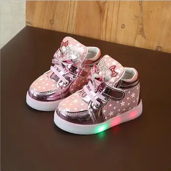 

Fashion Children Shoes With Flash Light Boys Shoes Autumn Spring Non-slip Girls Cartoon Glowing sneakers Kids Sport Shoes