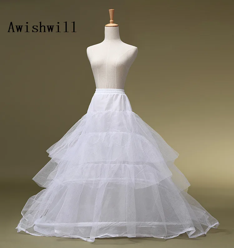 Cheap High Quality White Petticoat Train Crinoline Underskirt 3-Layers For Wedding Dresses Bridal Gowns 2018 | Свадьбы и торжества