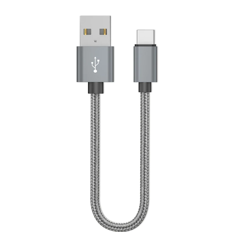 20 см 3A Micro usb type C Быстрый переходник Кабель для передачи данных для huawei Iphone samsung Xiaomi OPPO Vivo кабели для зарядки мобильных телефонов шнур - Цвет: 20 cm  silver