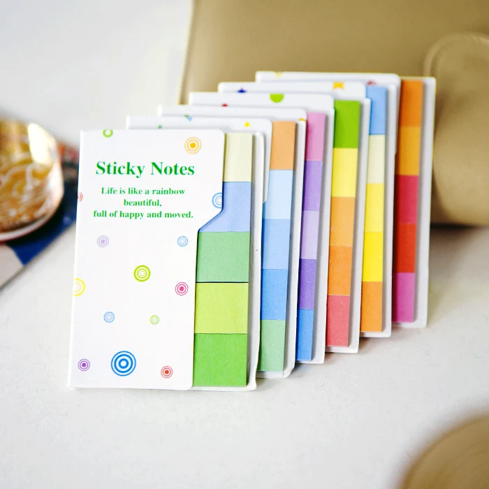 

3pcs/lot Creative Stationery Rainbow Color Sticky Notes Kawaii Memo Pads Planner Sticker