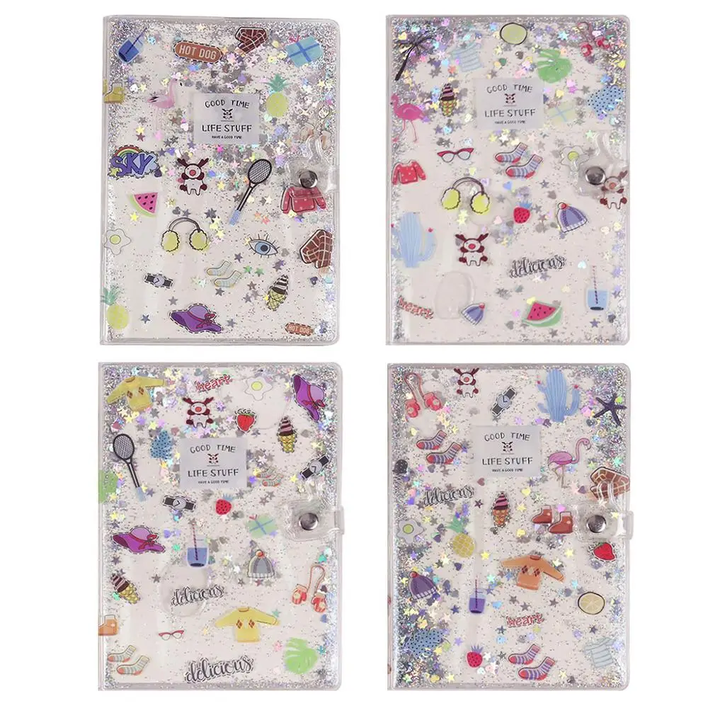 

Quicksand PVC Cover Notebook Notepad Glitter Journal Diary Memos Stationery Office Supplies Student Gifts