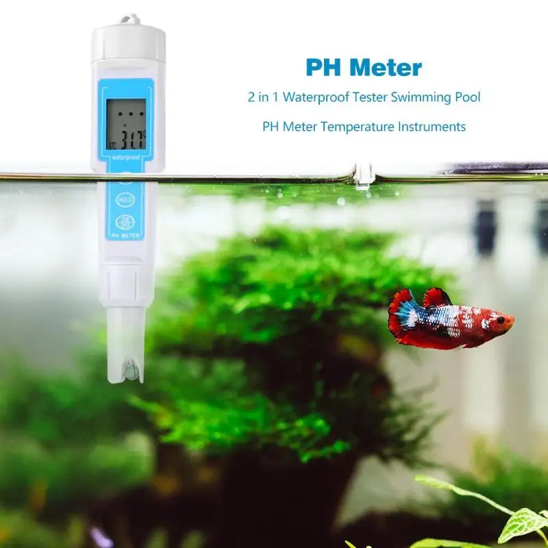 

2 in 1 Waterproof Tester Swimming Pool PH Meter Temperature Instruments