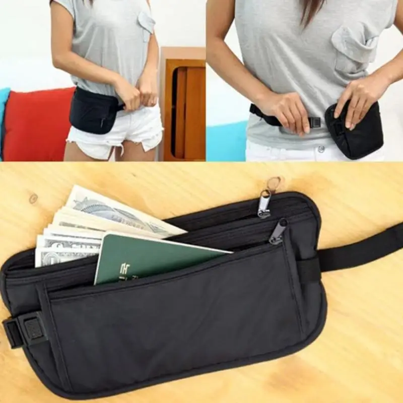 1pcs Safe Outdoor Travel waist wallet Money Passport Waist Packs