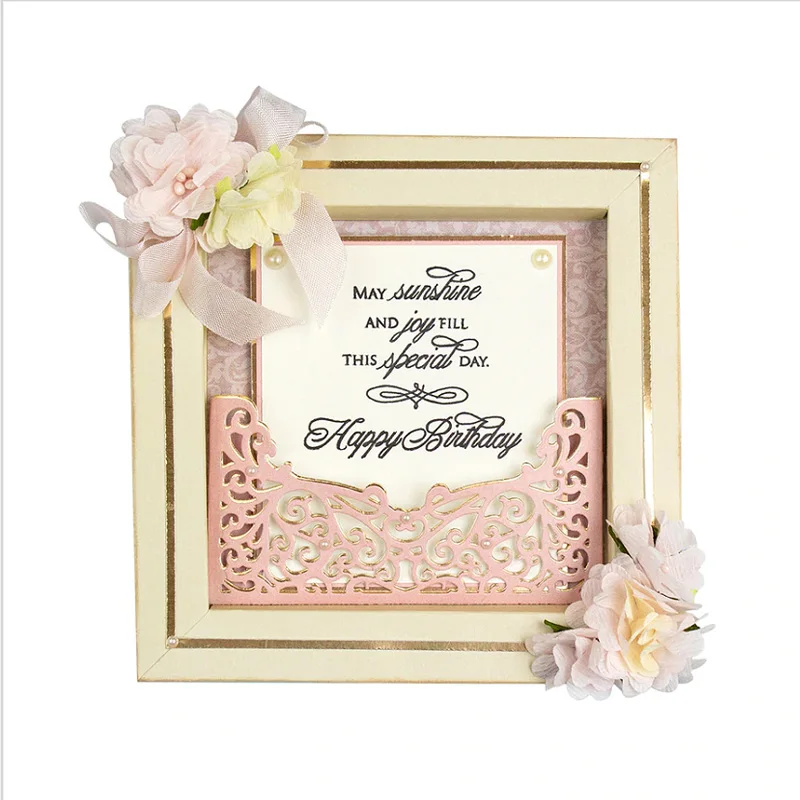 

Retro Lace Hollow Border Pattern Metal Cutting Dies Stencil Scrapbook Album Embossing For Gift Card Making Handcrafts Decor