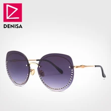 DENISA, негабаритные солнцезащитные очки "кошачий глаз" для женщин,, модные, стразы, солнцезащитные очки, женские очки, Ретро стиль, UV400, zonnebril dames G18628