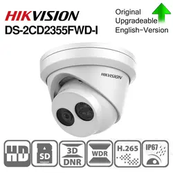 HIKVISION H.265 камера DS-2CD2355FWD-I 5 Мп ИК фиксированная револьверная сетевая камера мини купольная ip-камера слот для sd-карты распознавание лица