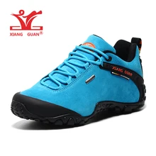 XIANGGUAN Woman Hiking Shoes Women Suede Athletic Trekking Boots Blue Zapatillas Sports Climbing Shoe Outdoor Walking
