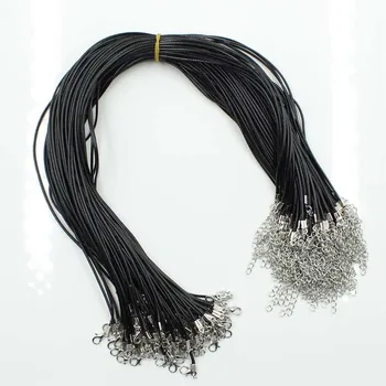 20Pcs Handmade Leather Adjustable Braided Rope Necklaces & Pendant Charms Findings Lobster Clasp String Cord 1